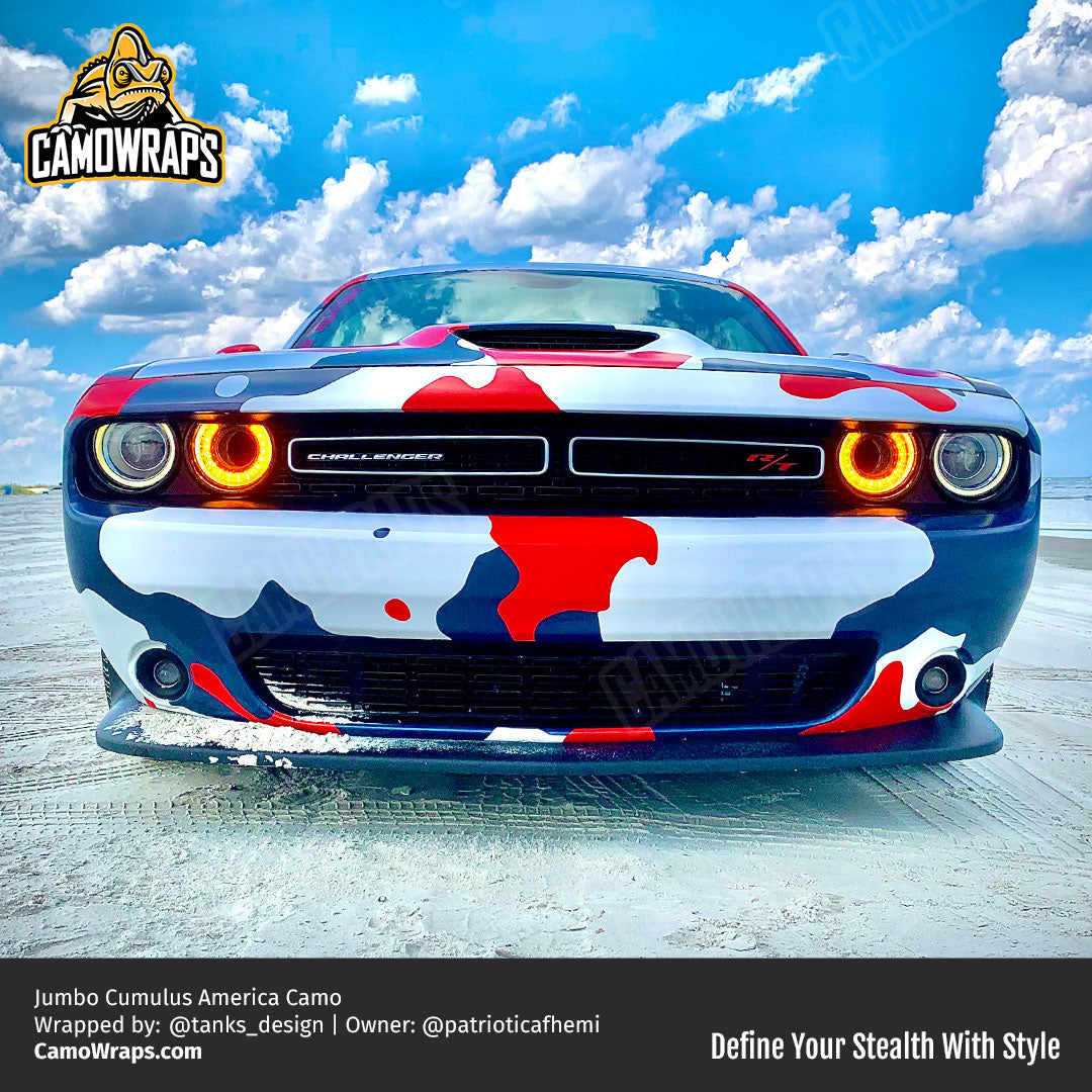 patriotic camo car wrap