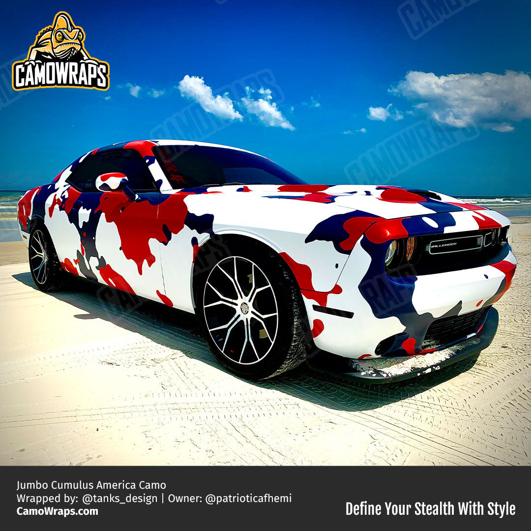 patriotic camo car wrap