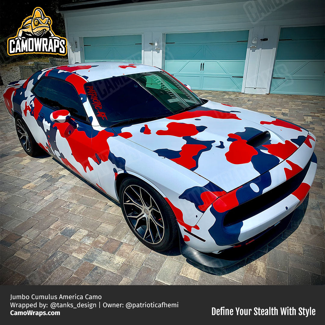 patriotic camo car wrap