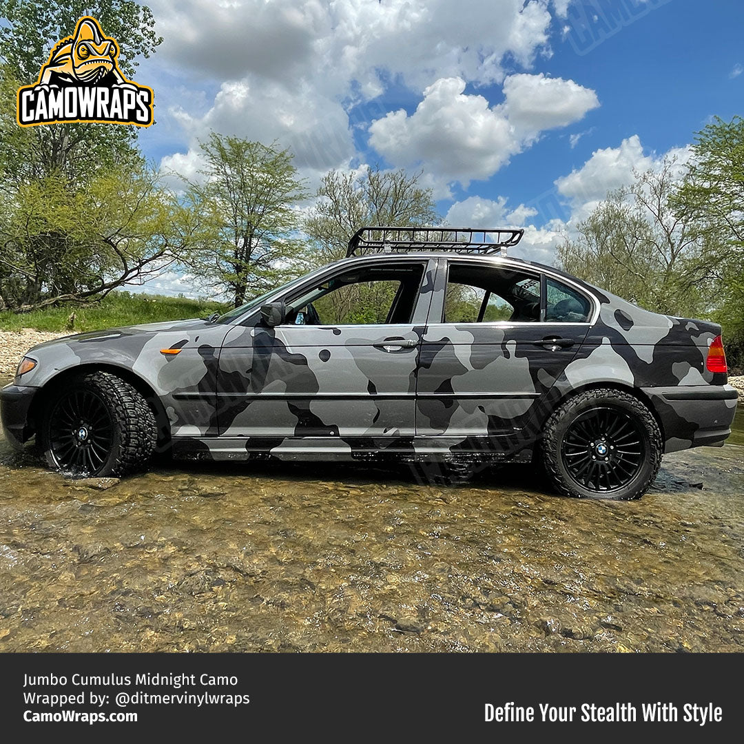 black camo car wrap