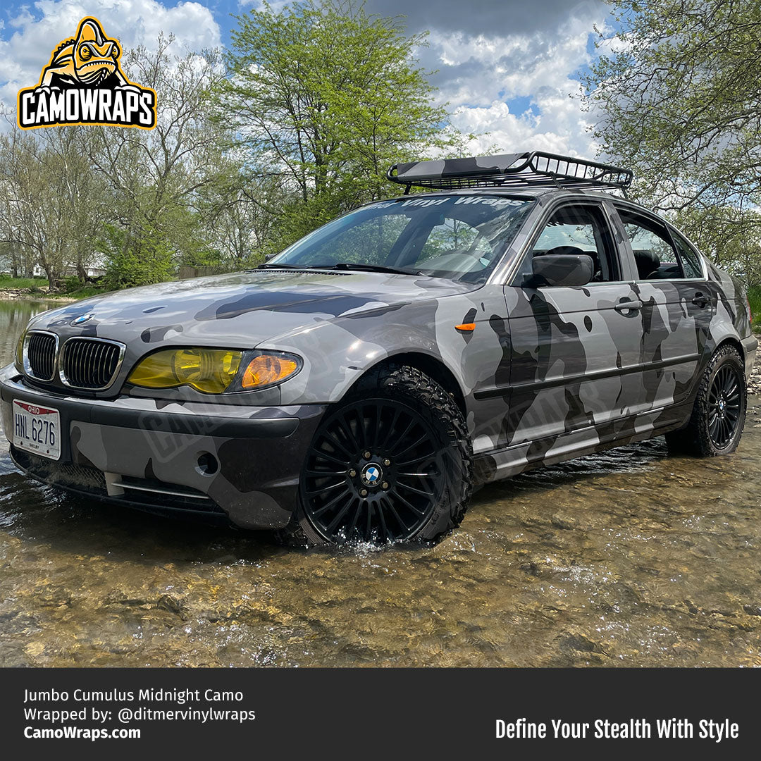 black camo car wrap