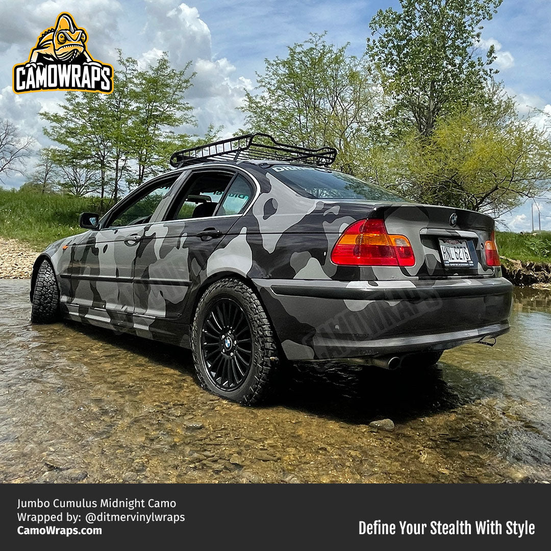 black camo car wrap