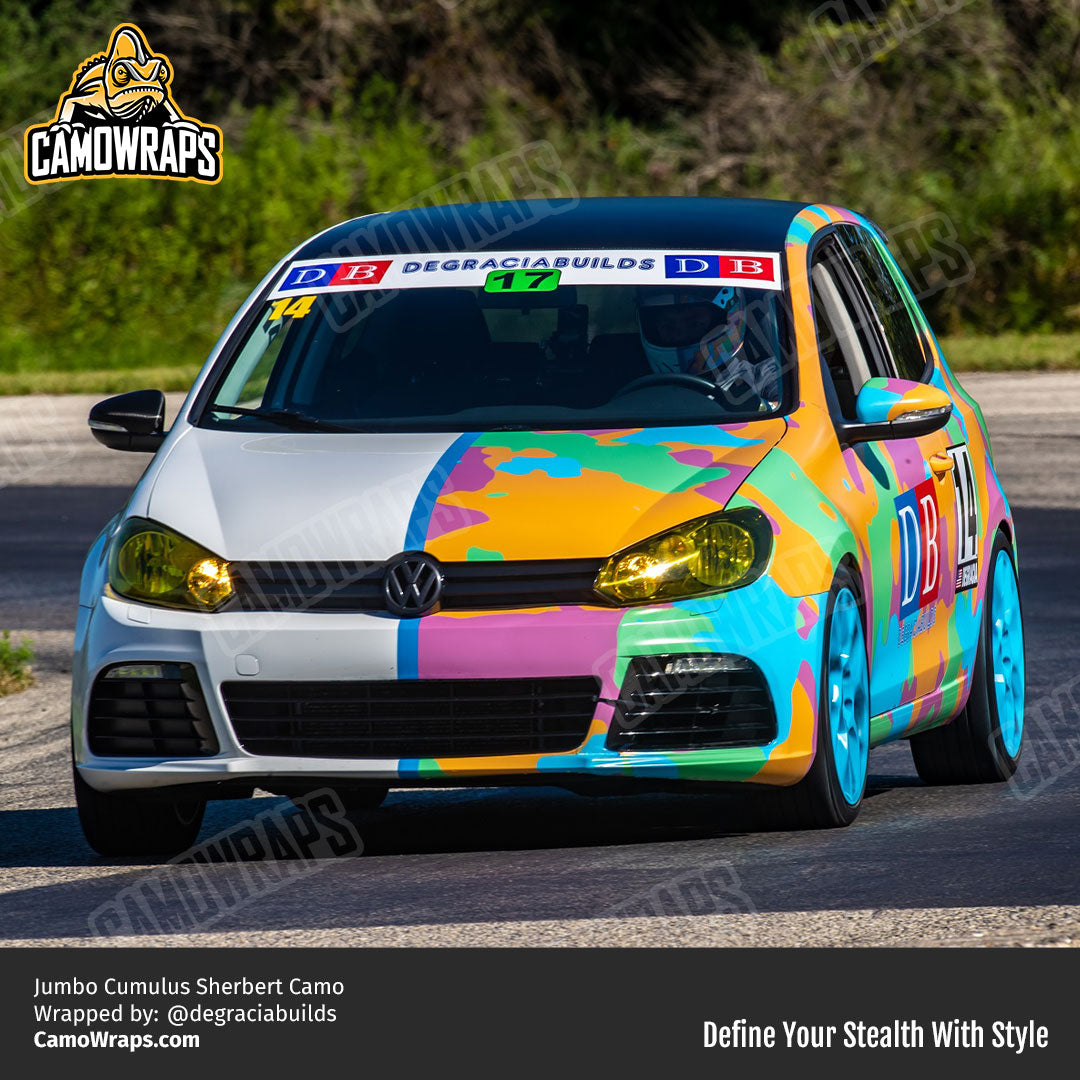 sherbert camo car wrap