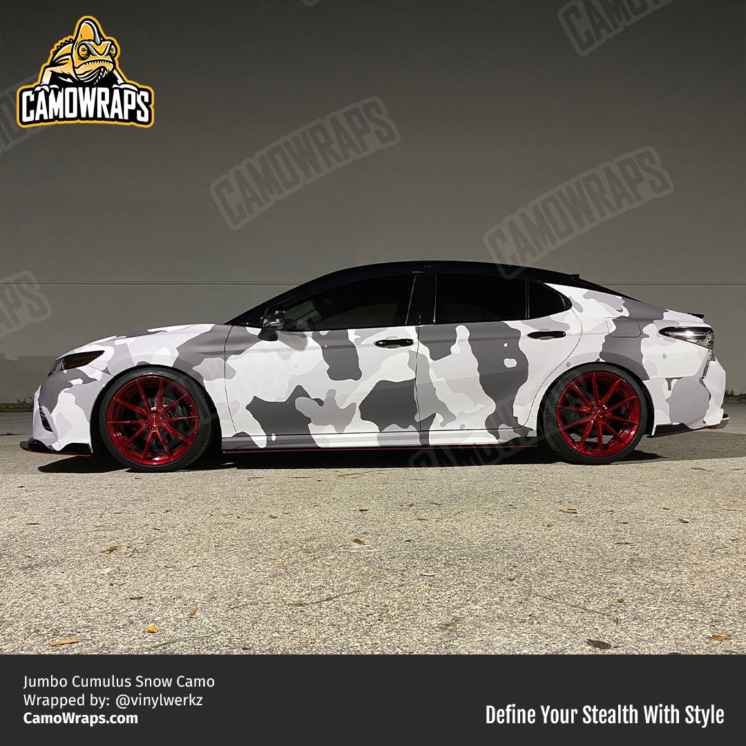 snow camo car wrap