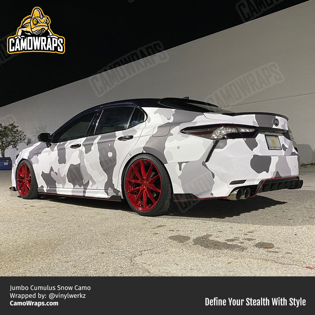 snow camo car wrap