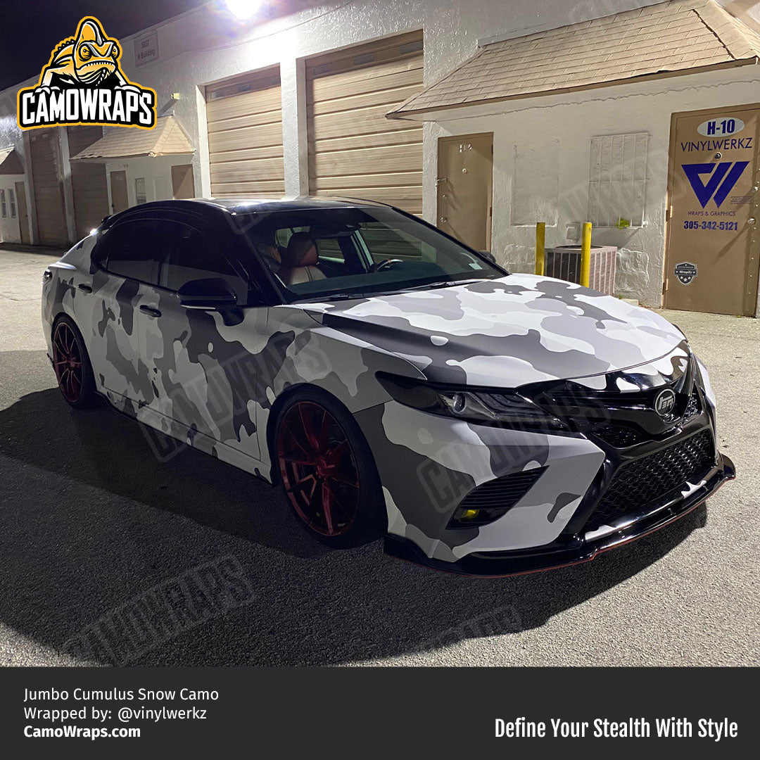 snow camo car wrap