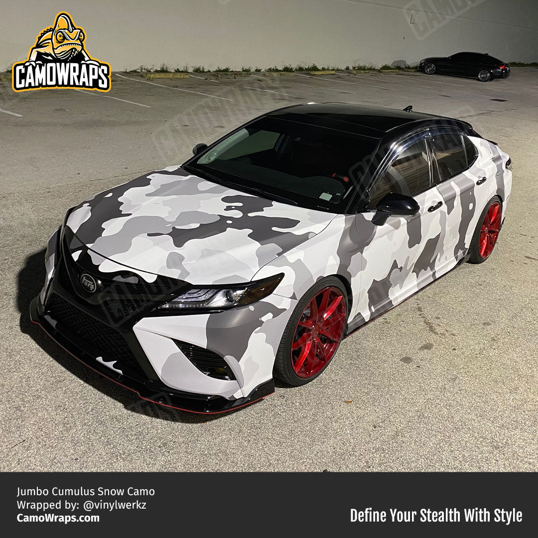 snow camo car wrap