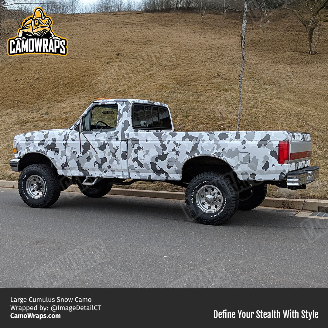 snow camo truck wrap
