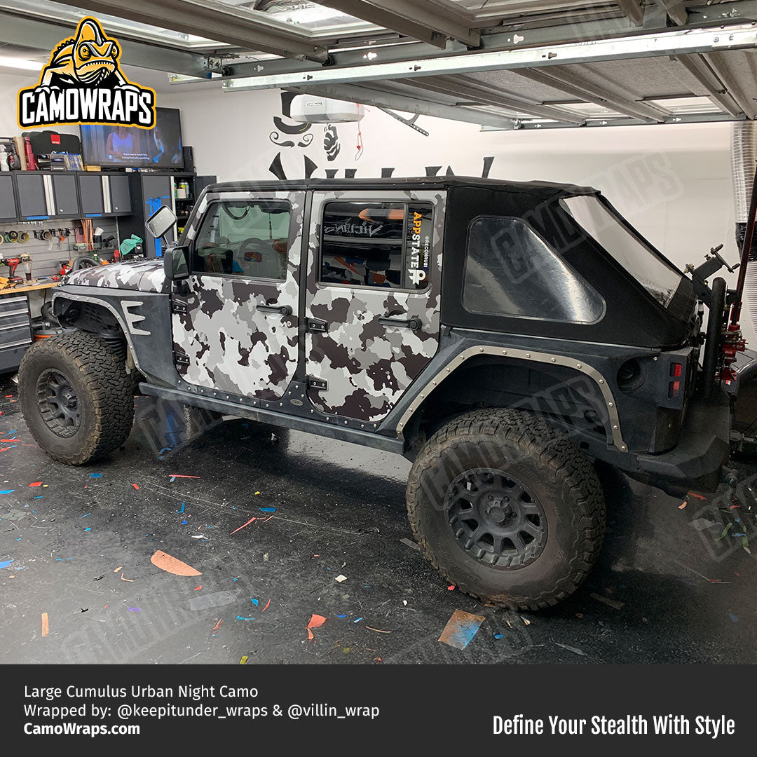 black urban camo jeep wrap