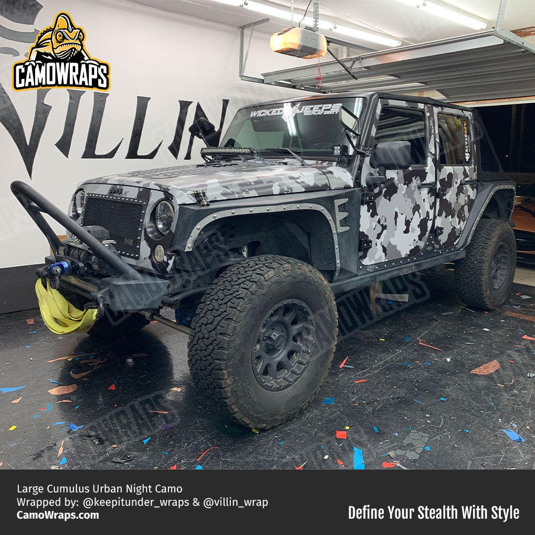 black urban camo jeep wrap