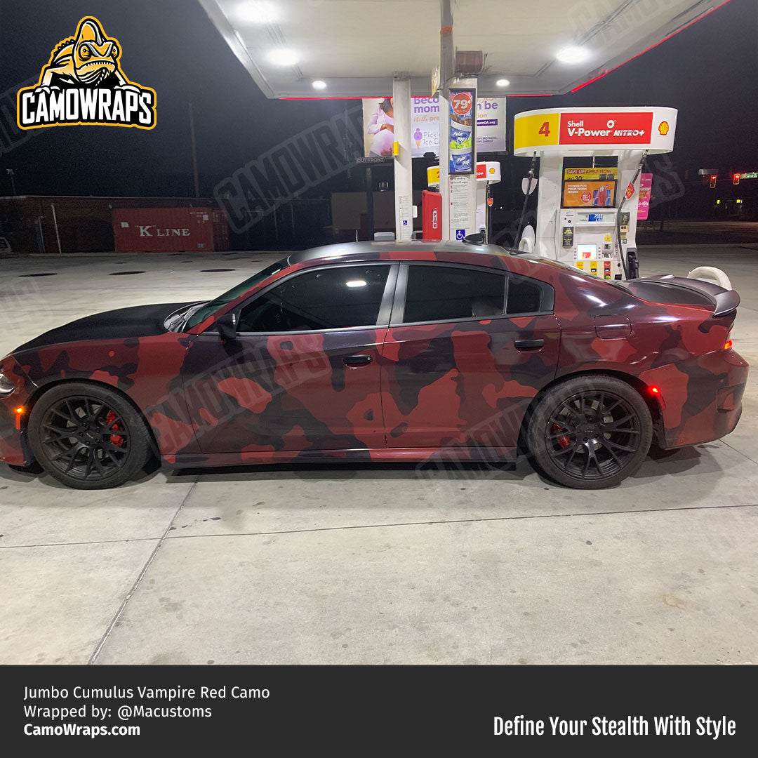 dark red camo charger wrap