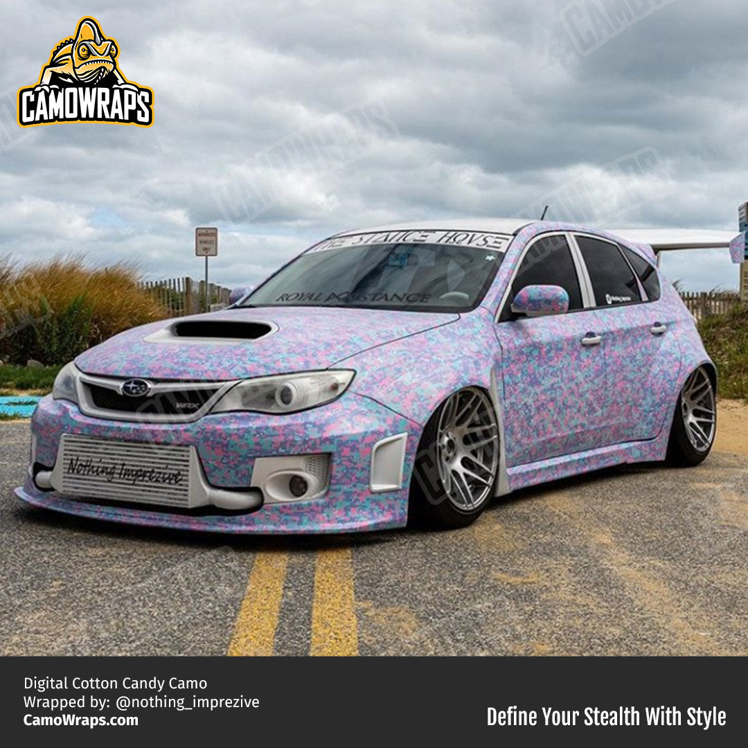cotton candy camo car wrap