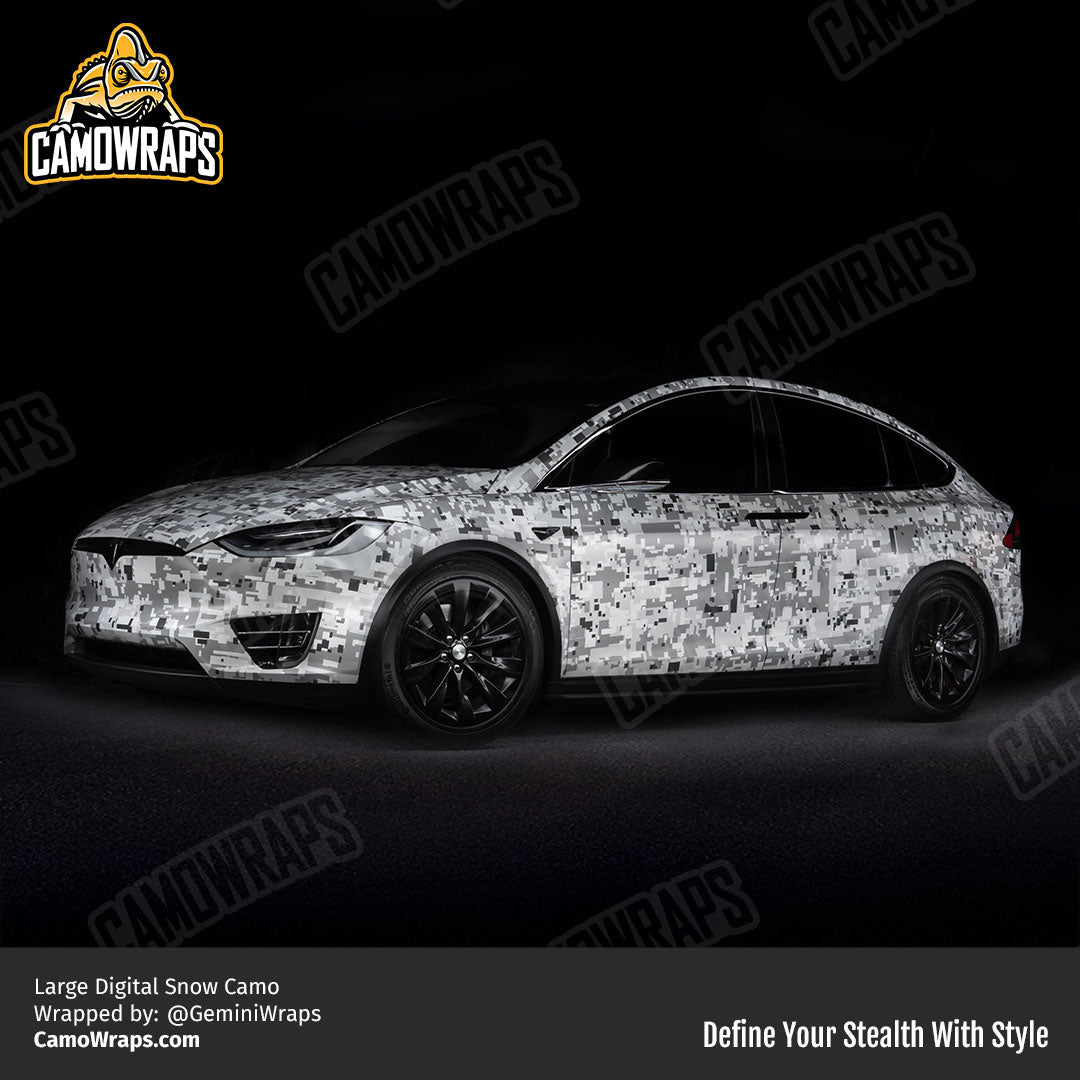 digital snow camo car wrap