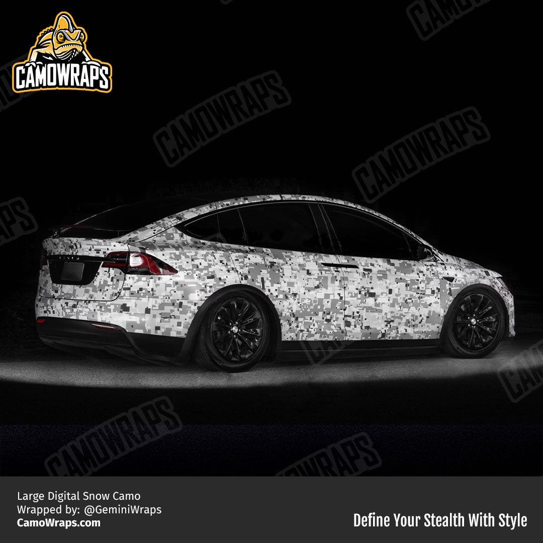 digital snow camo car wrap