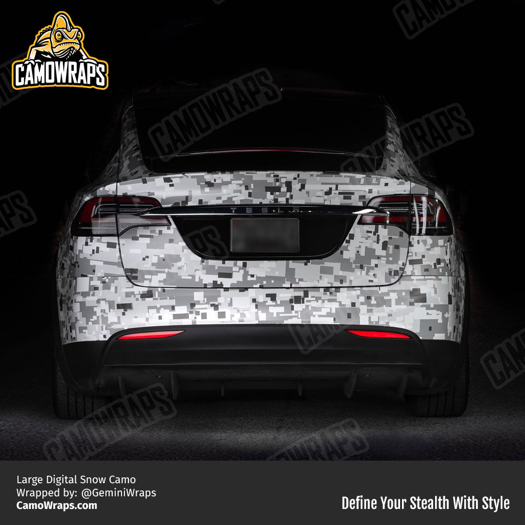 digital snow camo car wrap