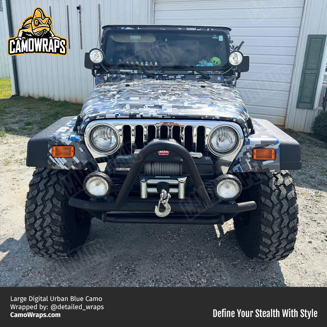 Urban blue jeep vinyl wrap