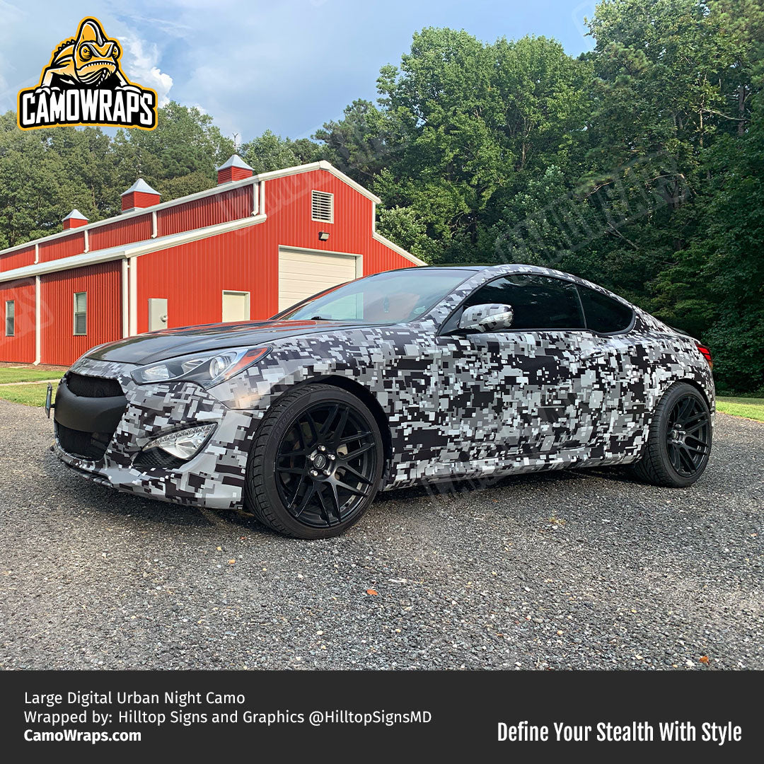 grey digital camo car wrap