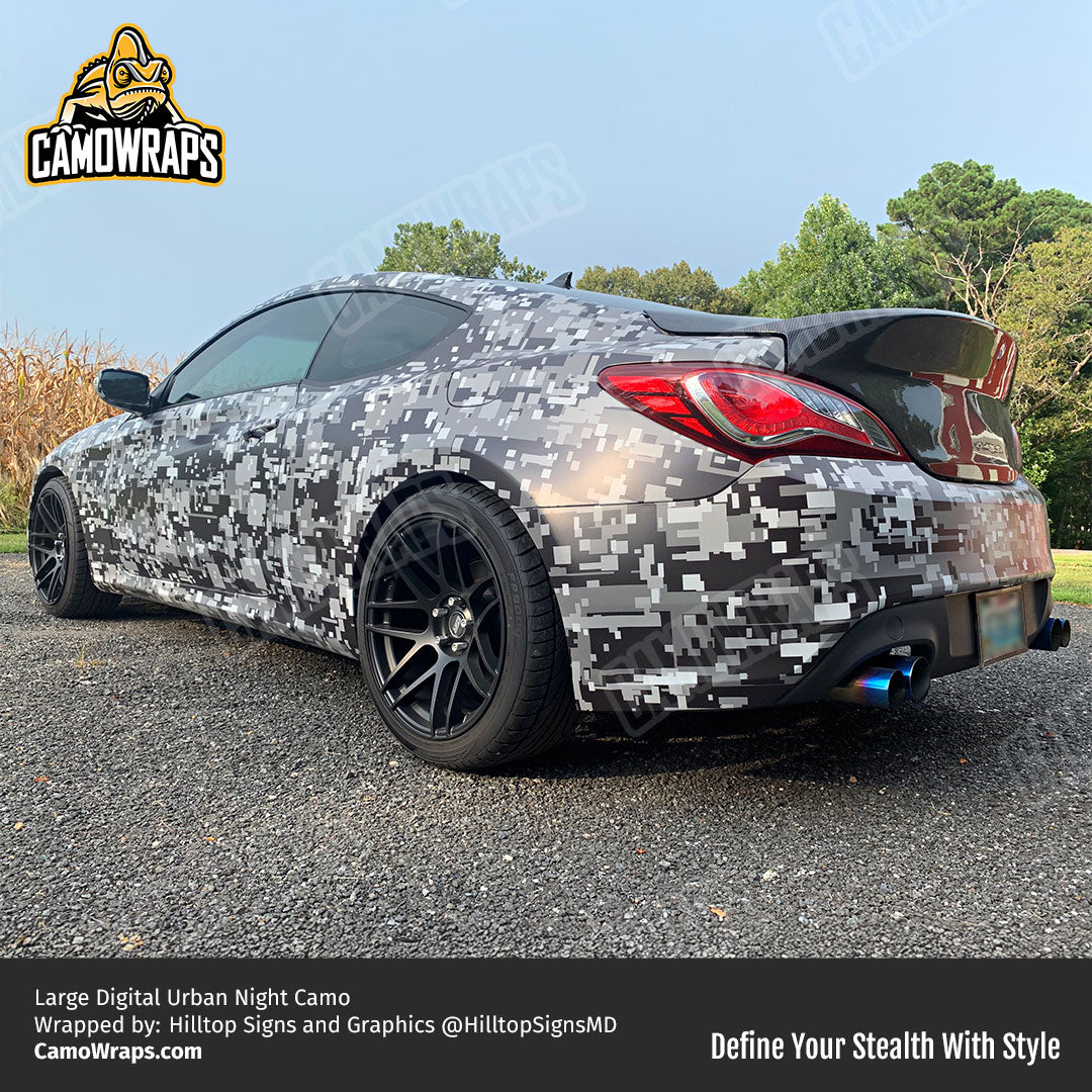 grey digital camo car wrap