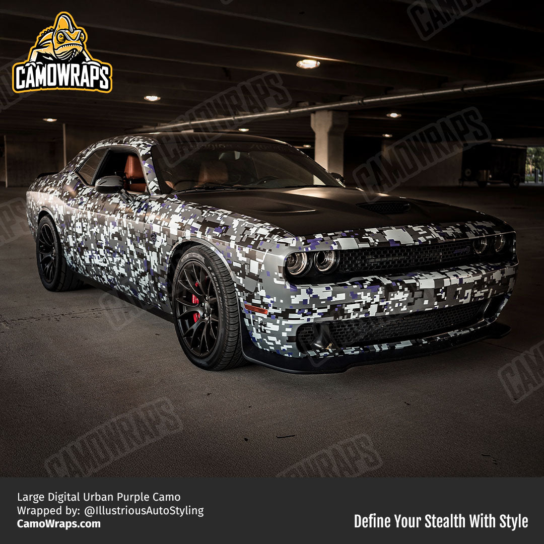 purple camo challenger wrap