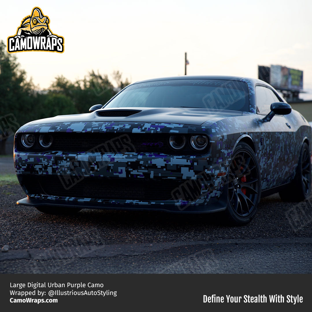 purple camo challenger wrap