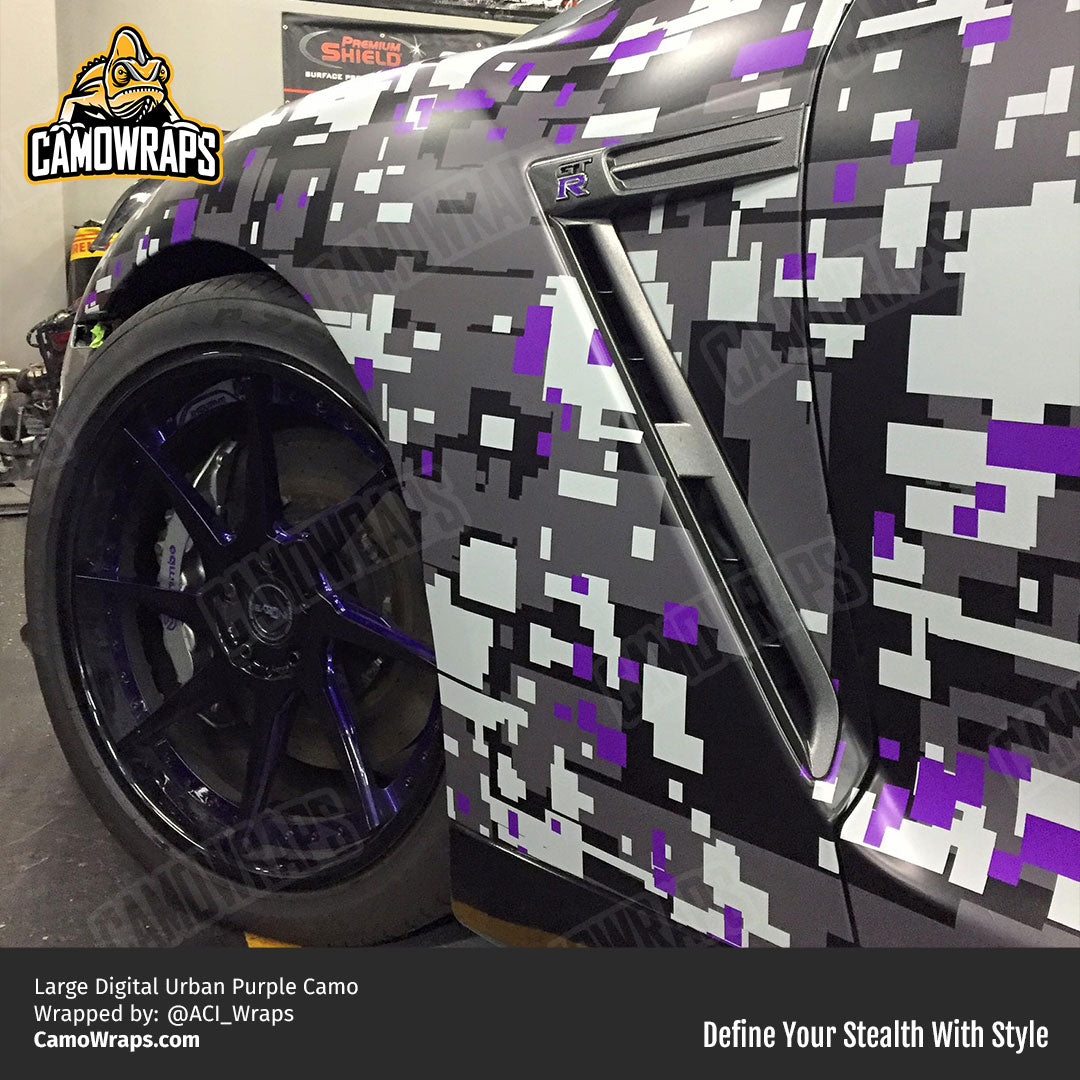 purple camo car wrap