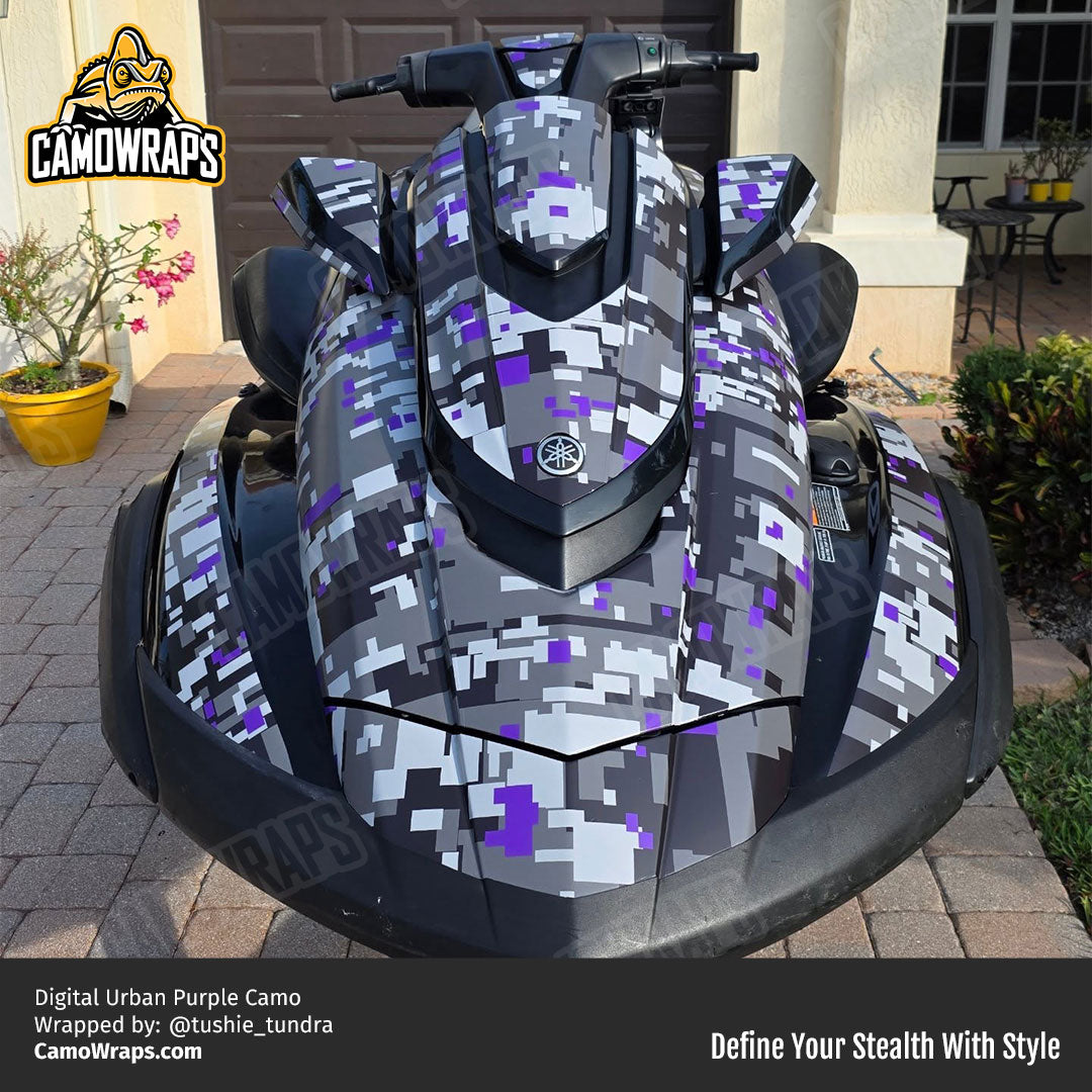 purple digital camo jetski wrap