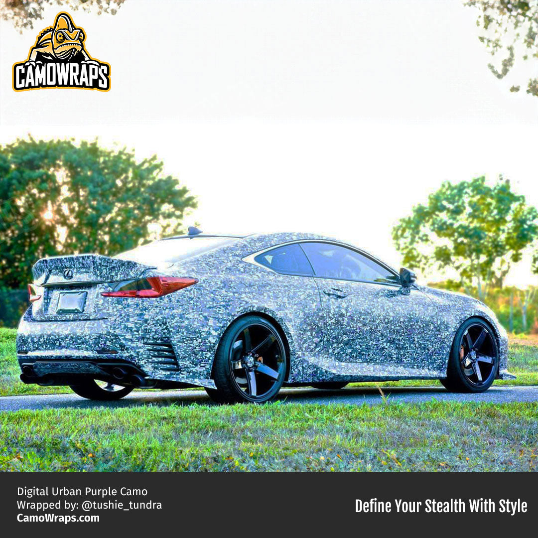 purple digital camo car wrap