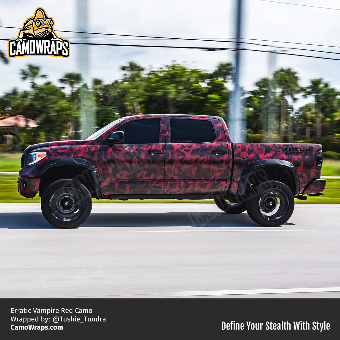 red camo truck wrap