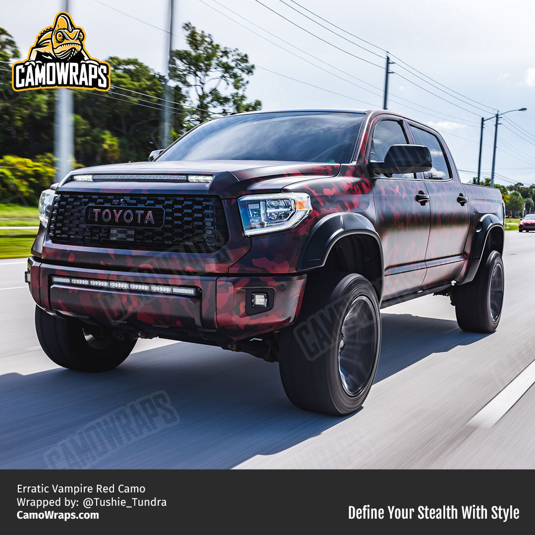 red camo truck wrap
