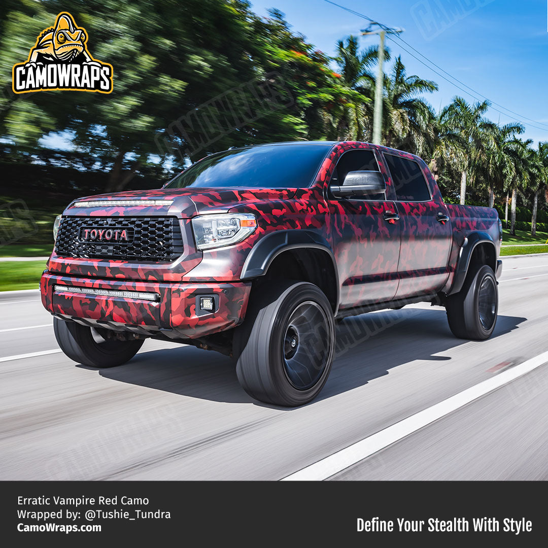 red camo truck wrap