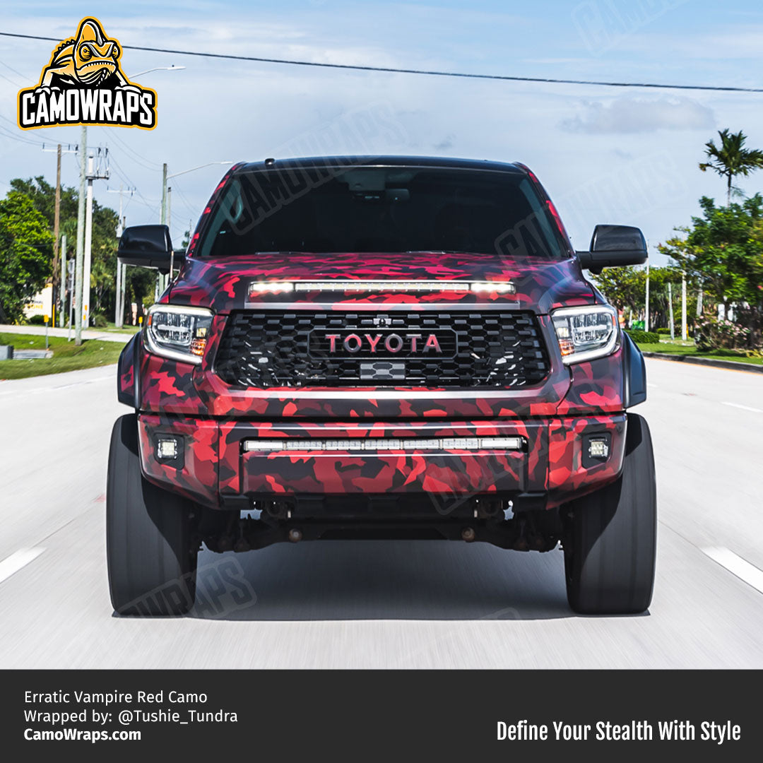 red camo truck wrap