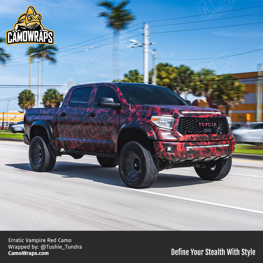 red camo truck wrap