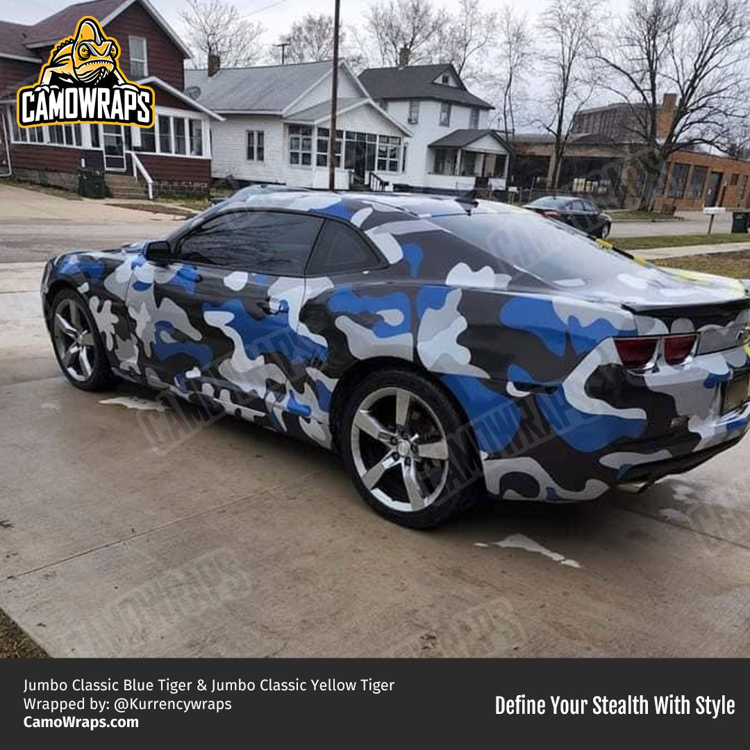 blue camo camaro wrap