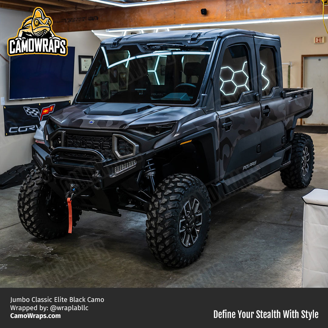 black camo polaris utv wrap
