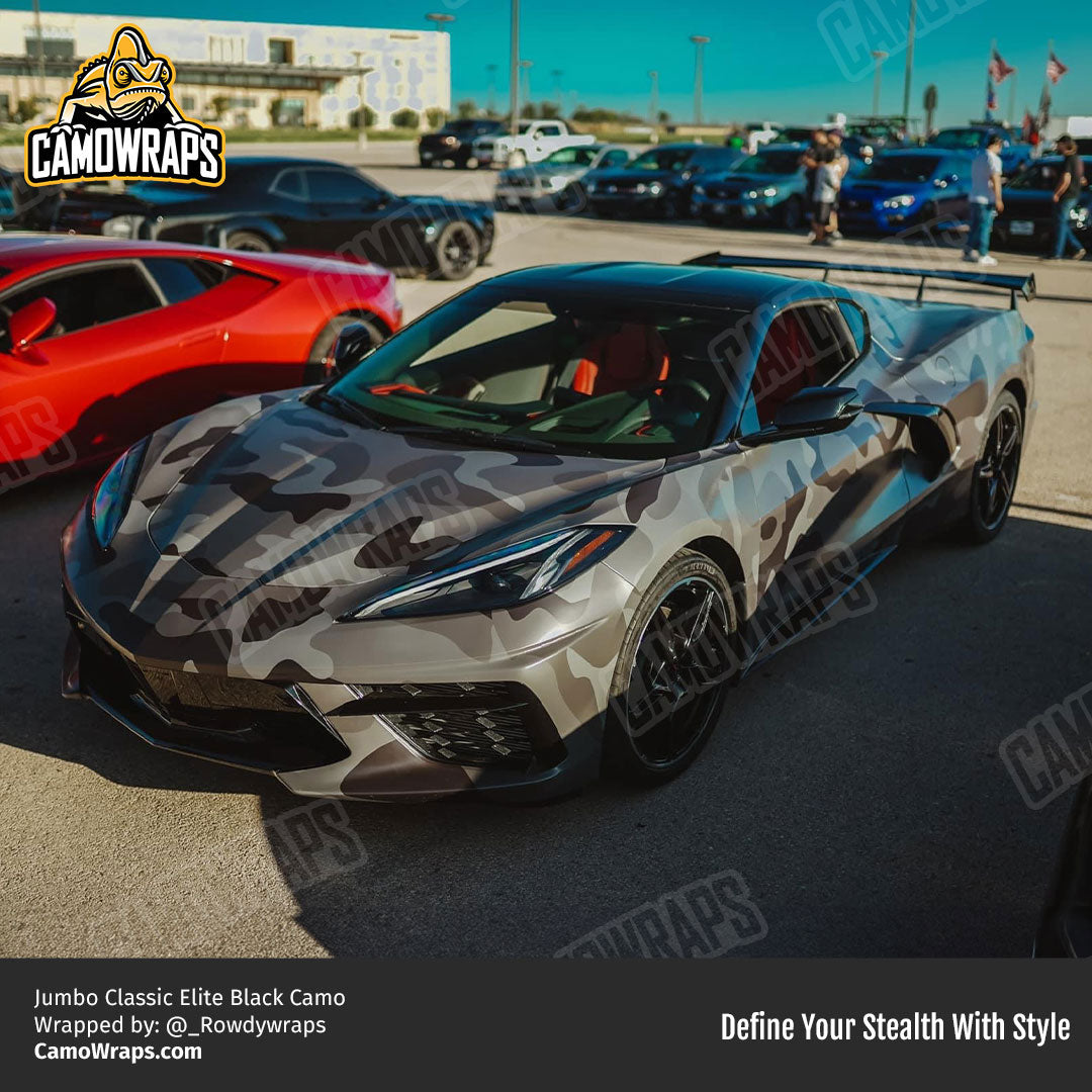 black camo corvette wrap