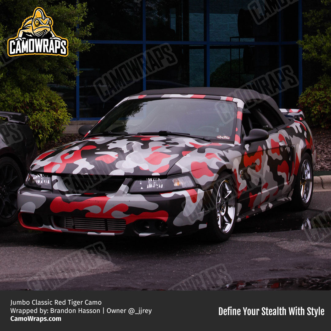 red camo mustang wrap