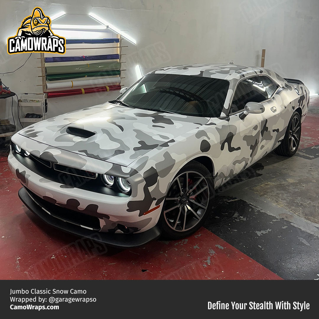 snow camo challenger wrap