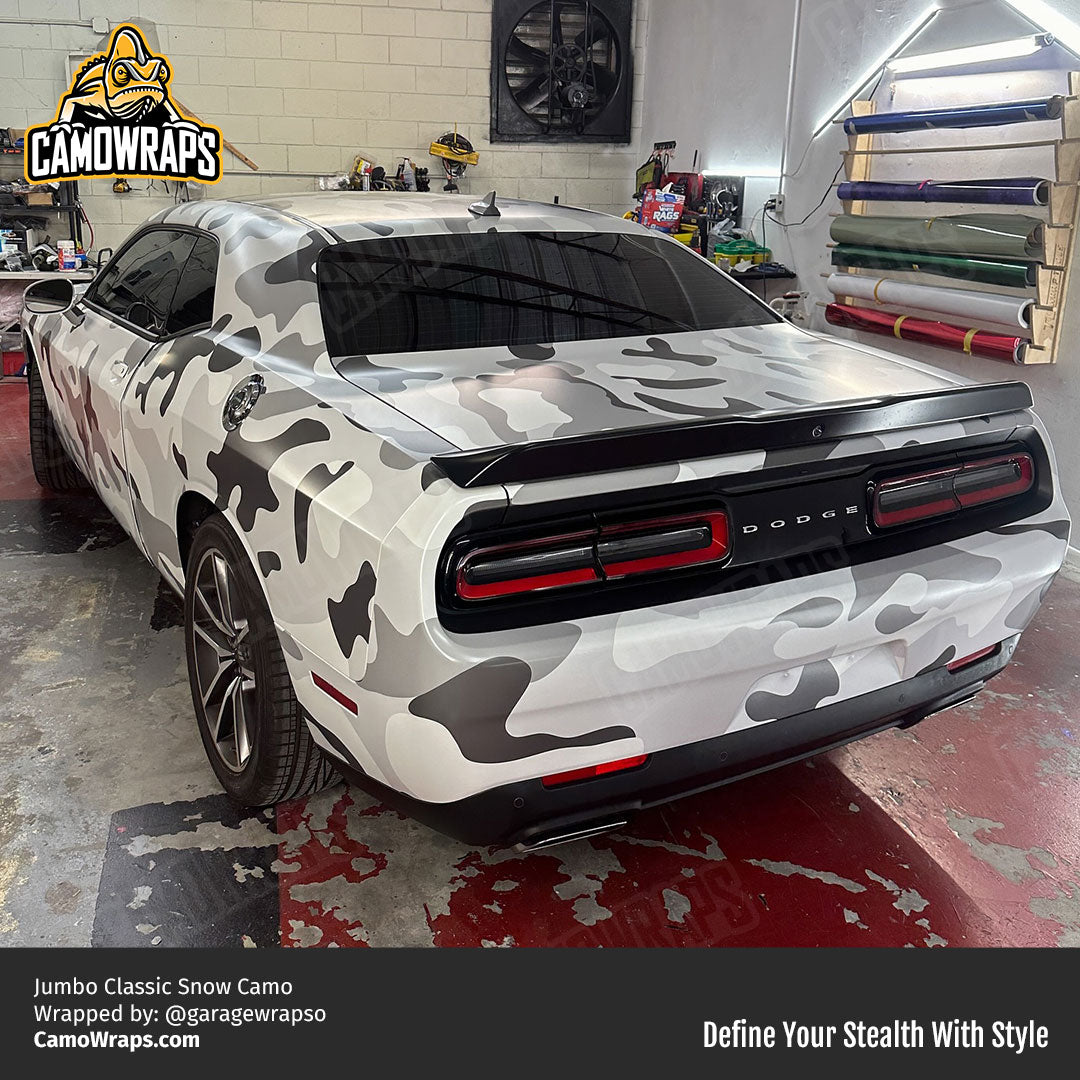 snow camo challenger wrap