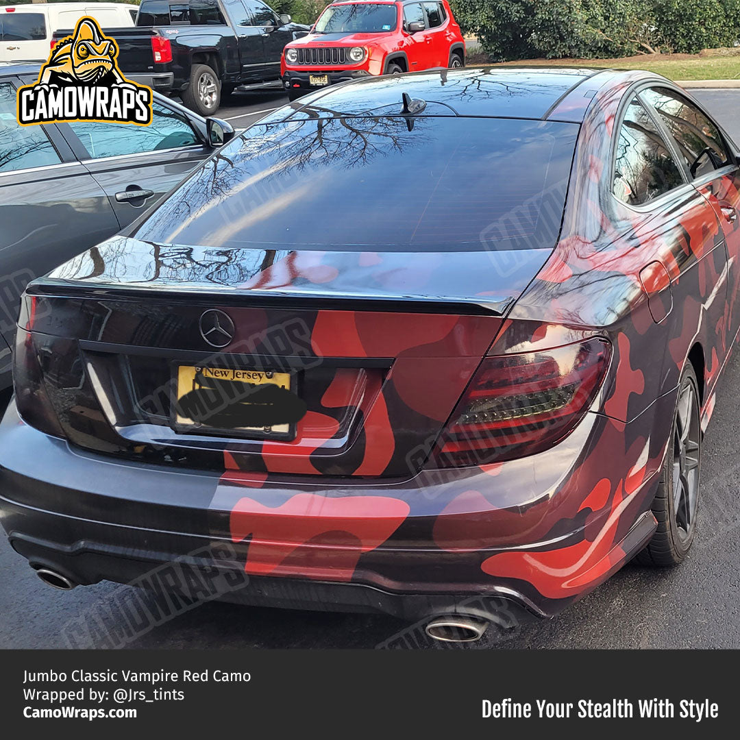 red camo mercedes wrap