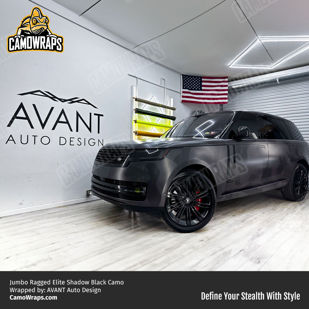 Jumbo Ragged Elite Black Camo Vinyl Wrap