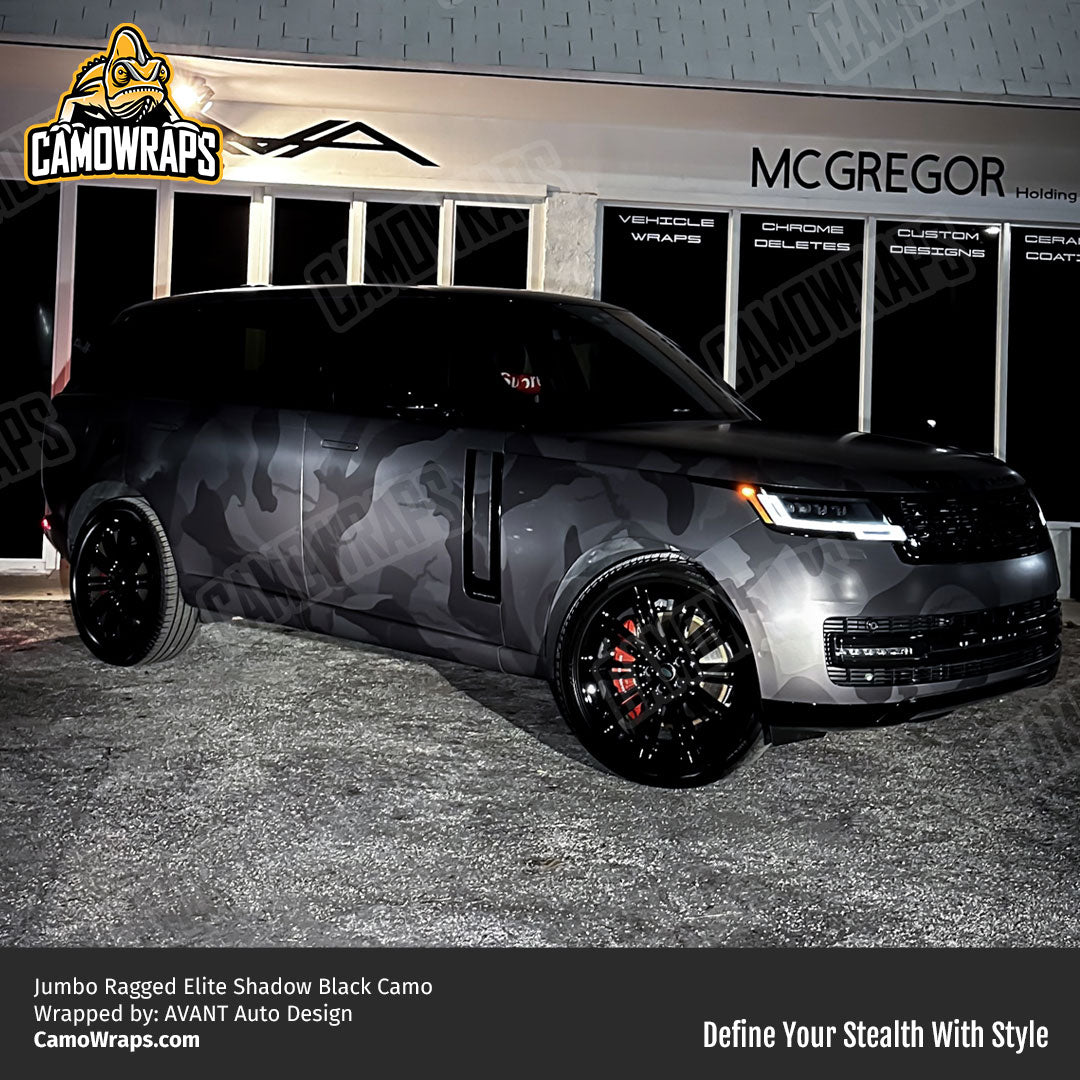 Jumbo Ragged Elite Black Camo Vinyl Wrap