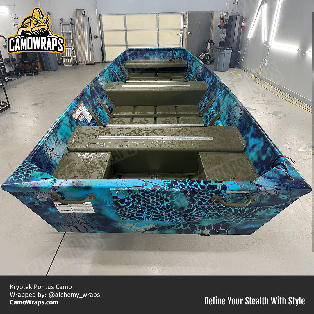 kryptek fishing boat wrap