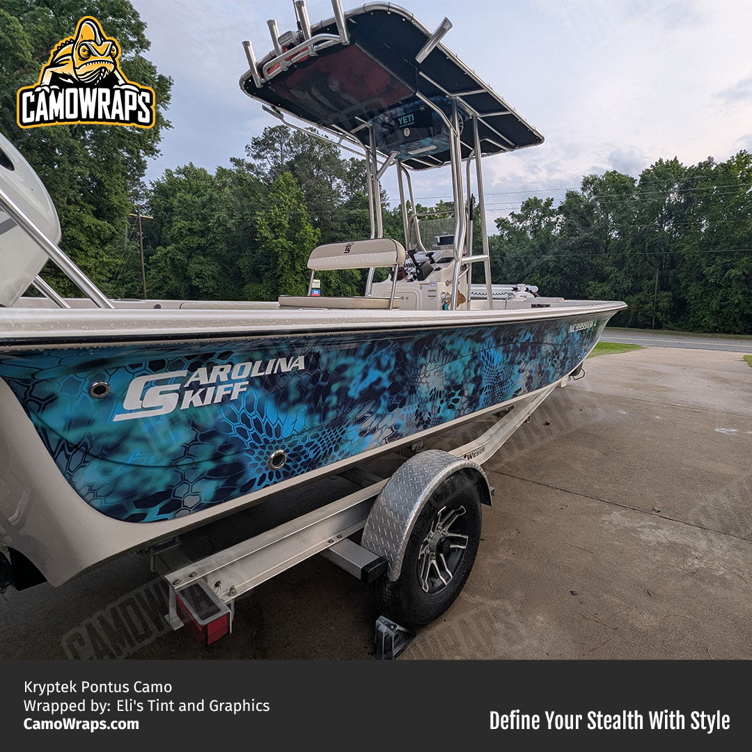 kryptek fishing boat wrap