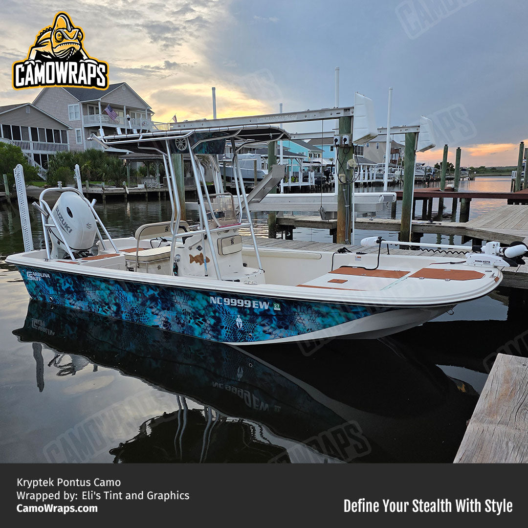 kryptek fishing boat wrap