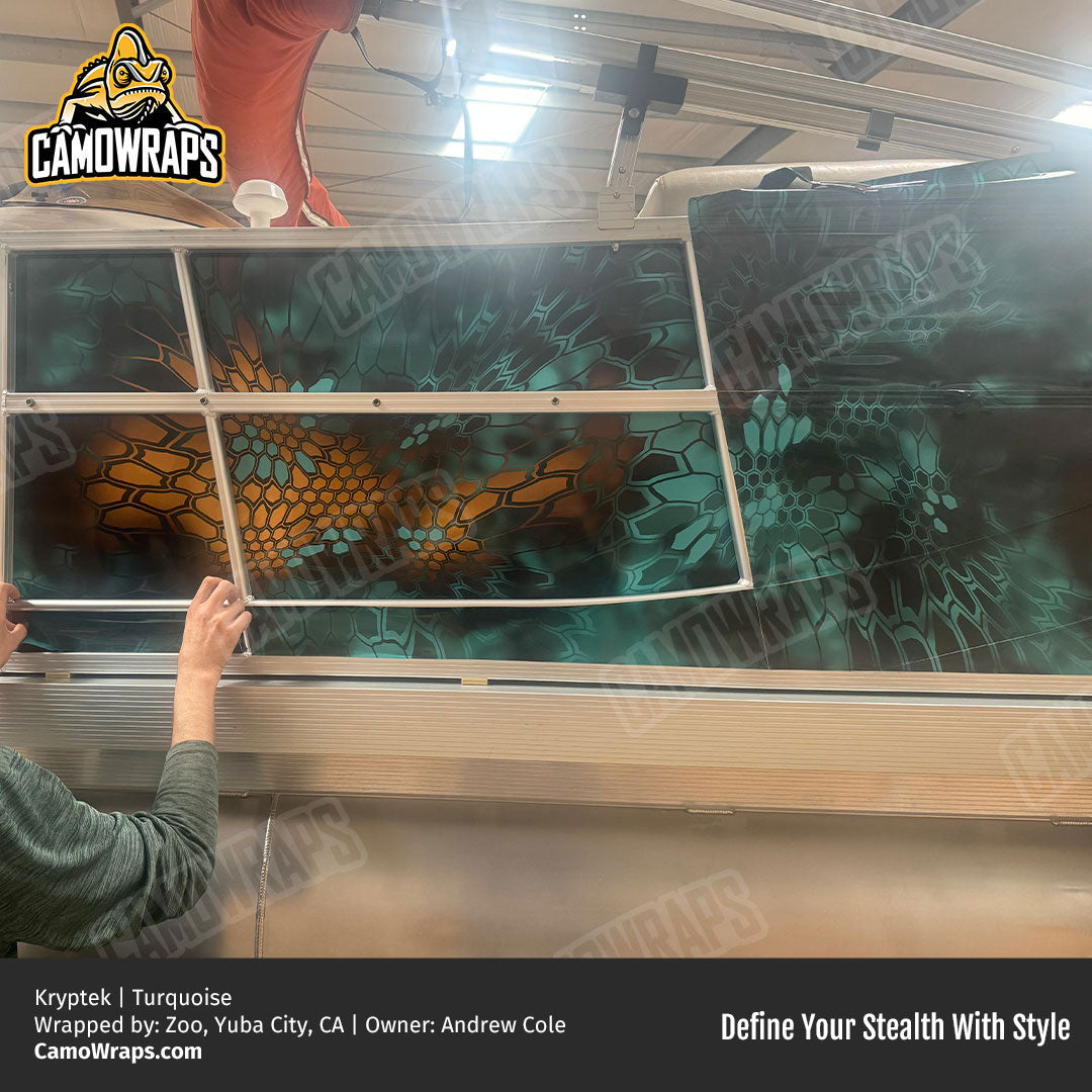 teal kryptek boat wrap