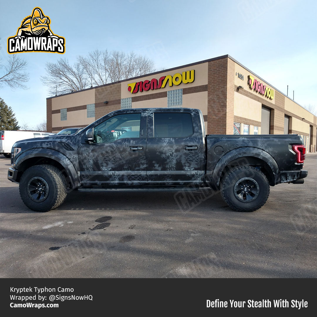 black kryptek truck wrap