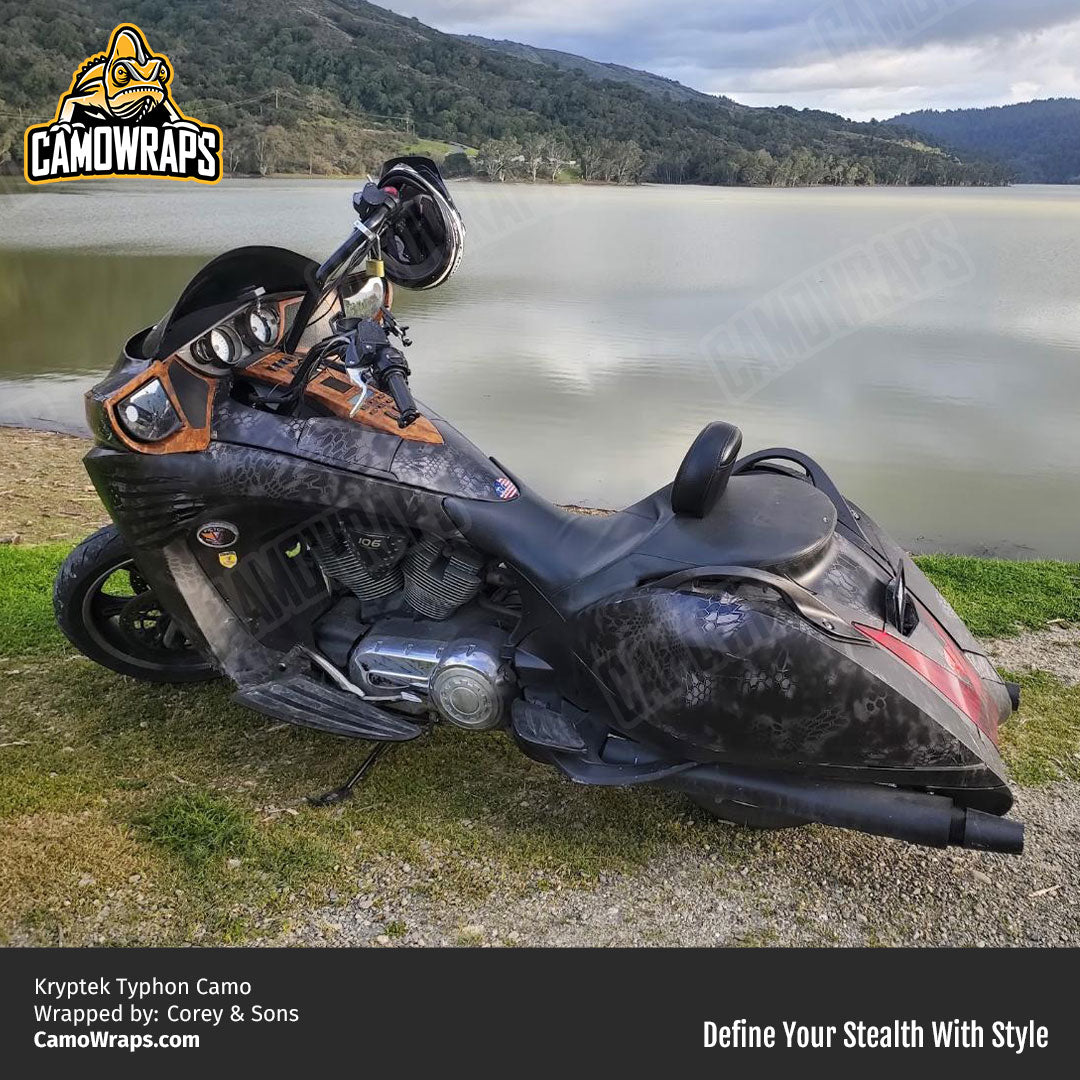 black kryptek motorcycle wrap