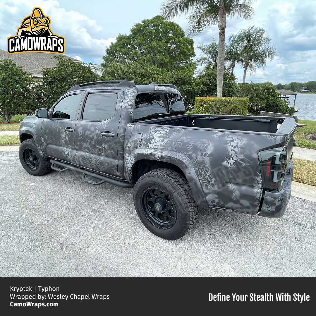 black kryptek camo toyota truck wrap