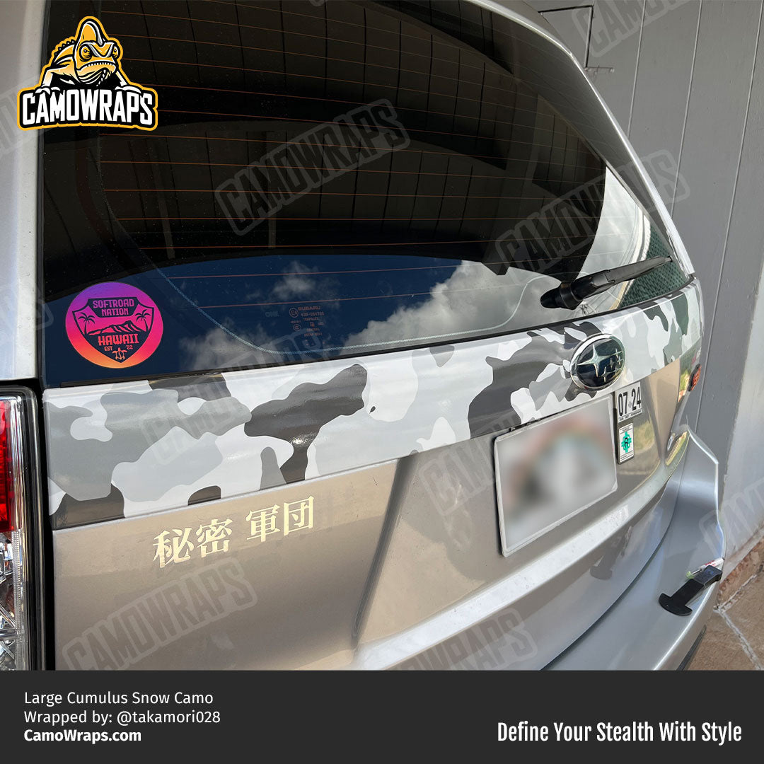 white camo subaru wrap