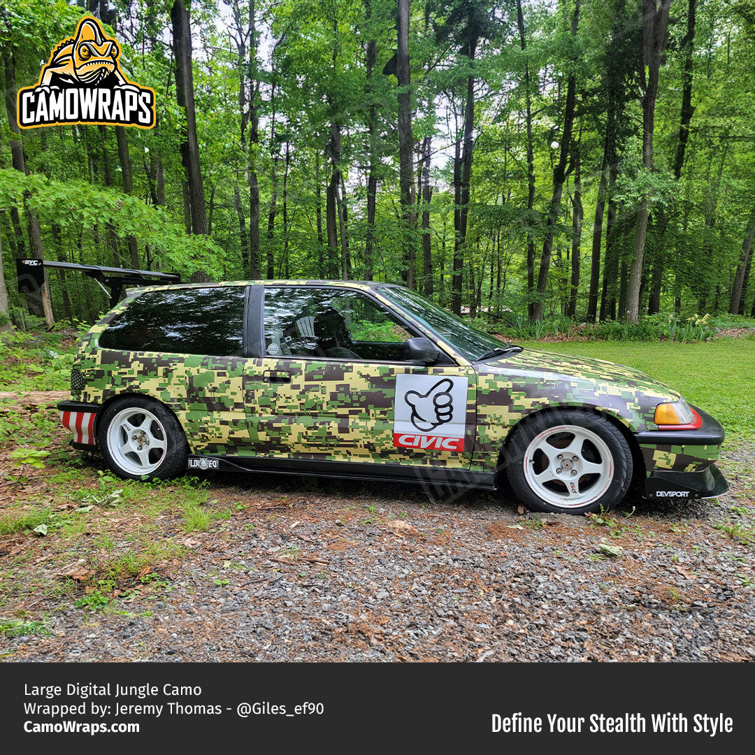 green digital camo car wrap